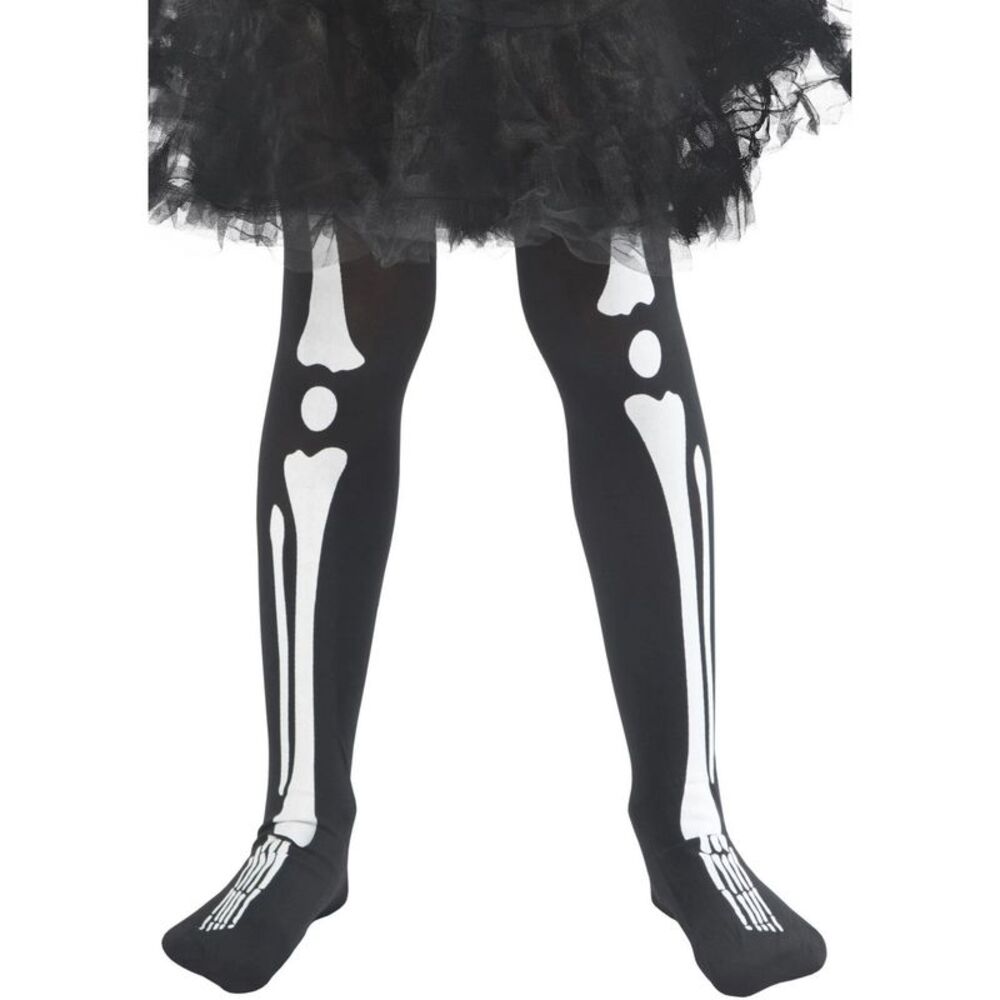 Smiffys Girls Skeleton Pantyhose / Black